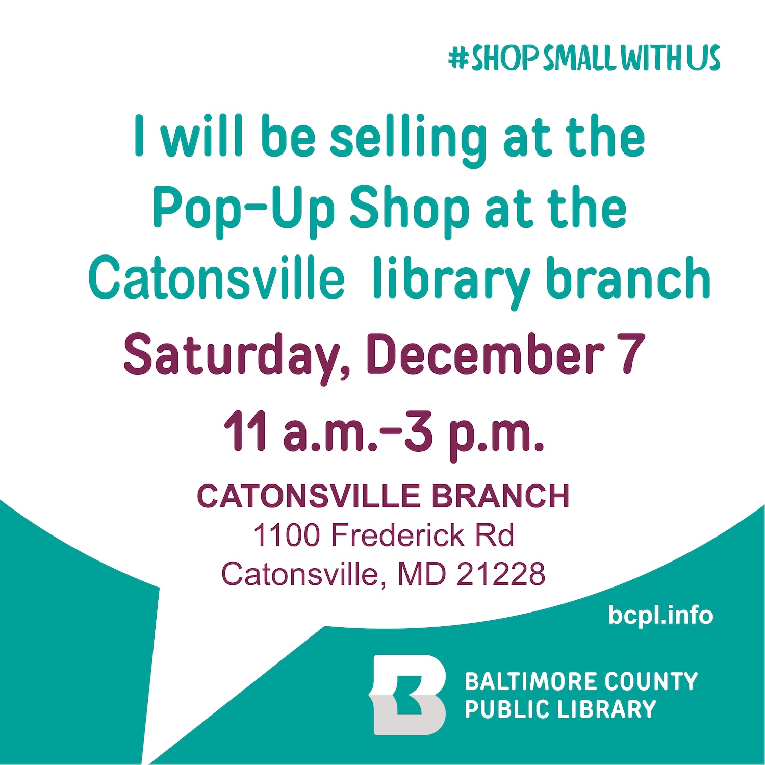 Craft Show: BCPL Pop-up Shop