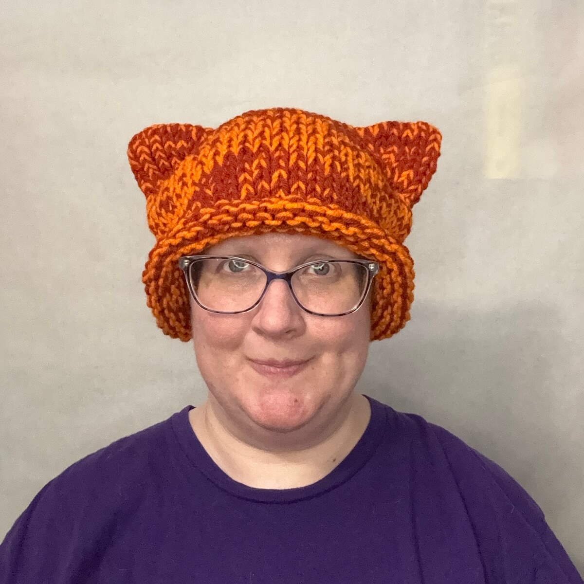 Cat-Ear Hat: Orange and Clay - Image 3