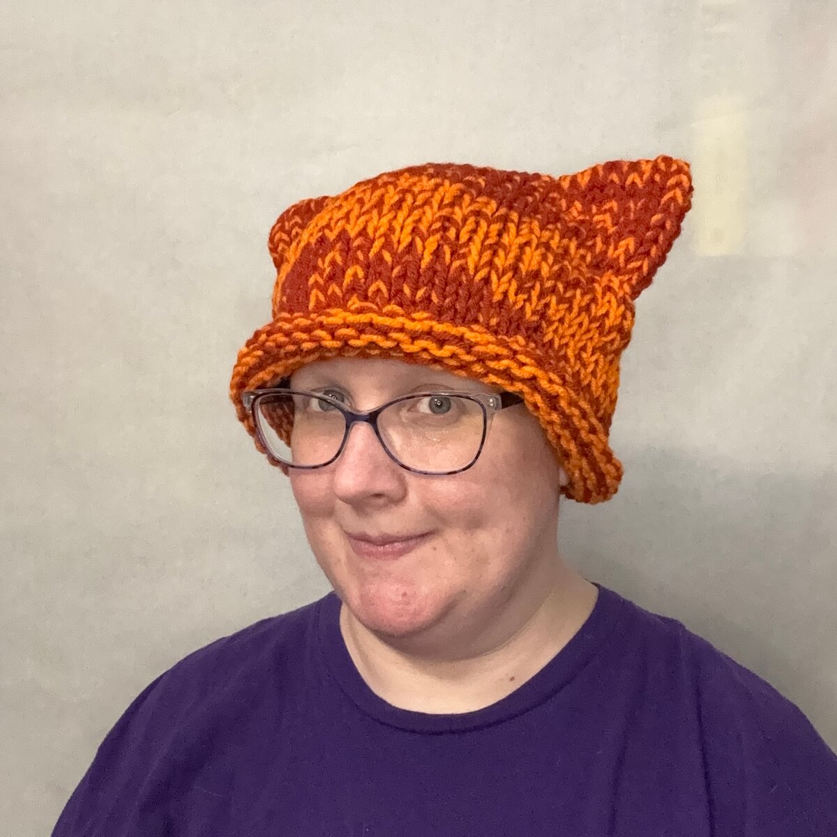 Cat-Ear Hat: Orange and Clay - Image 4