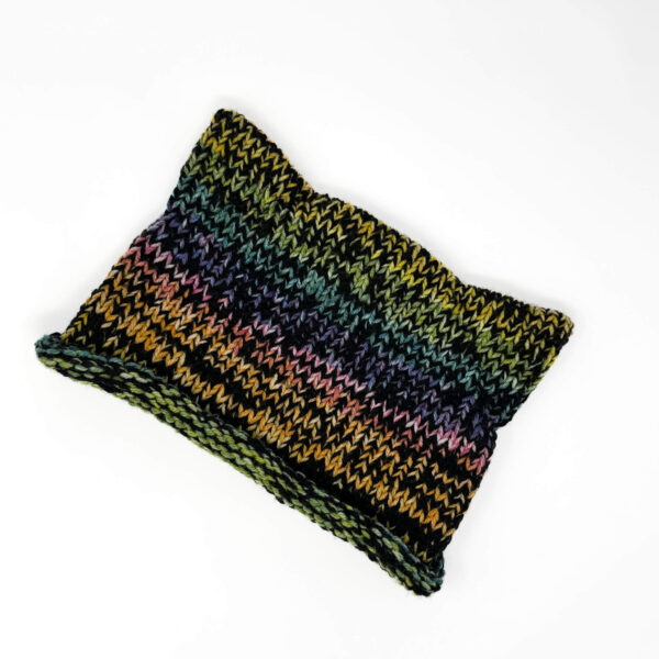 Cat Ear Beanie: Muted Rainbow and Black, Size XL - Image 2