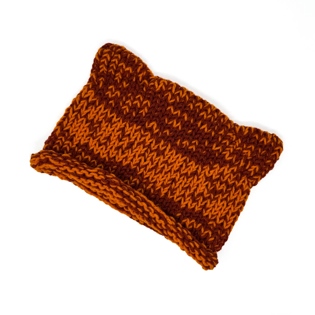 Cat-Ear Hat: Orange and Clay - Image 2